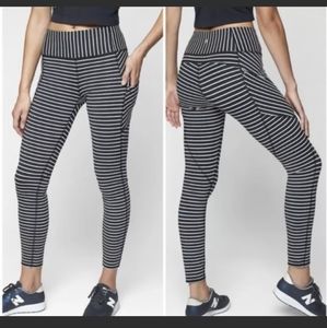 Athleta Contender Navy Stripe 7/8 Tight